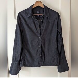GAP Blue Denim Button-Up Shirt